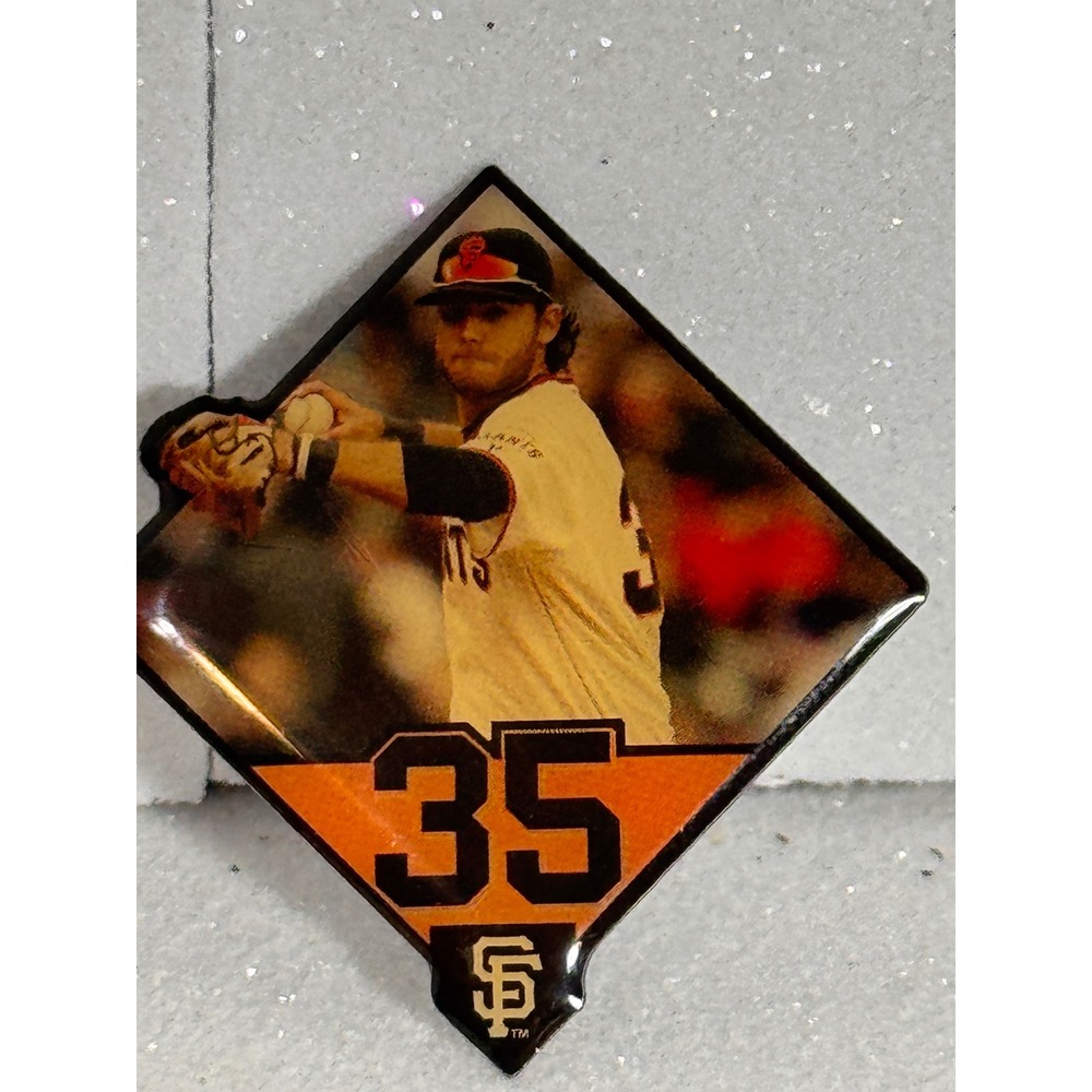 San Francisco Giants Brandon Crawford 35 MLB Baseball Lapel Pin SF Logo Orange